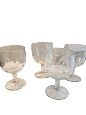 Vintage Thumbprint-Patterned Goblet Beer Water Set of 4